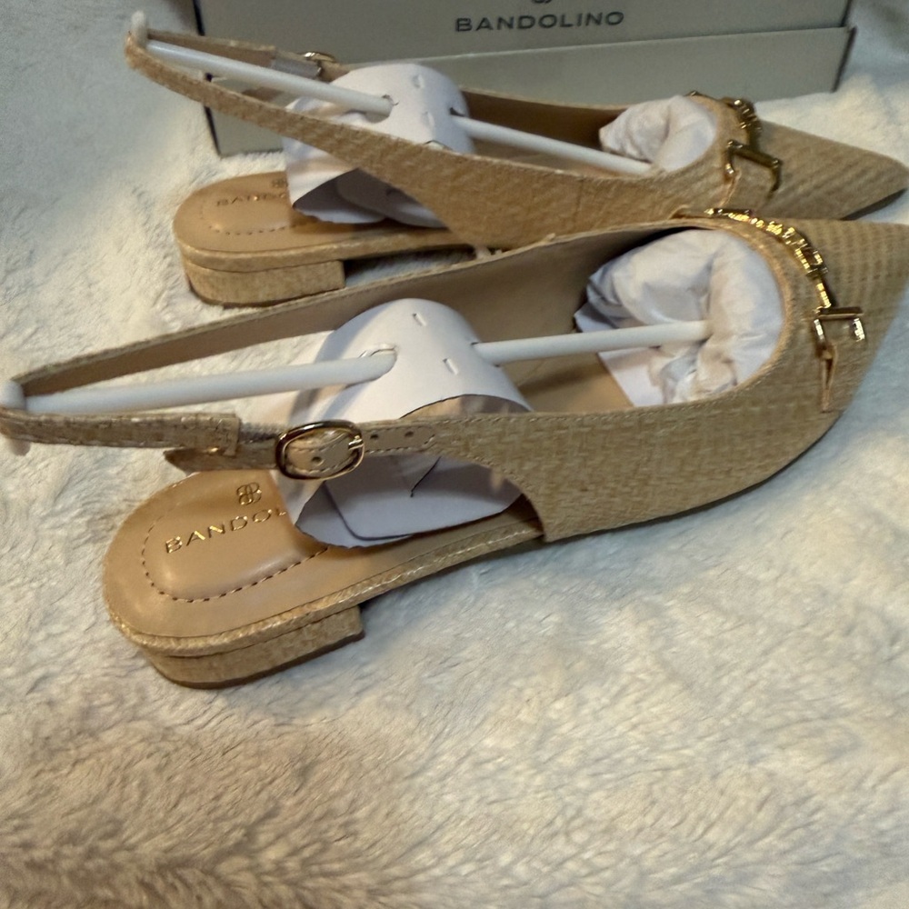 Bandolino Women's Alex Flat, Light Natural 111, Size 7.5- New in Box- sling back - Picture 6 of 14